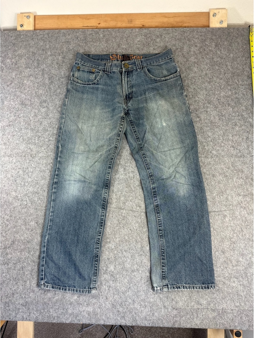 Vintage Blue Gear embellished baggy Y2K light wash jeans size 32x29